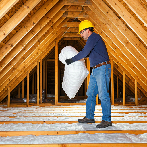 CA Attic Solutions technician installing insulation in a Bay Area attic